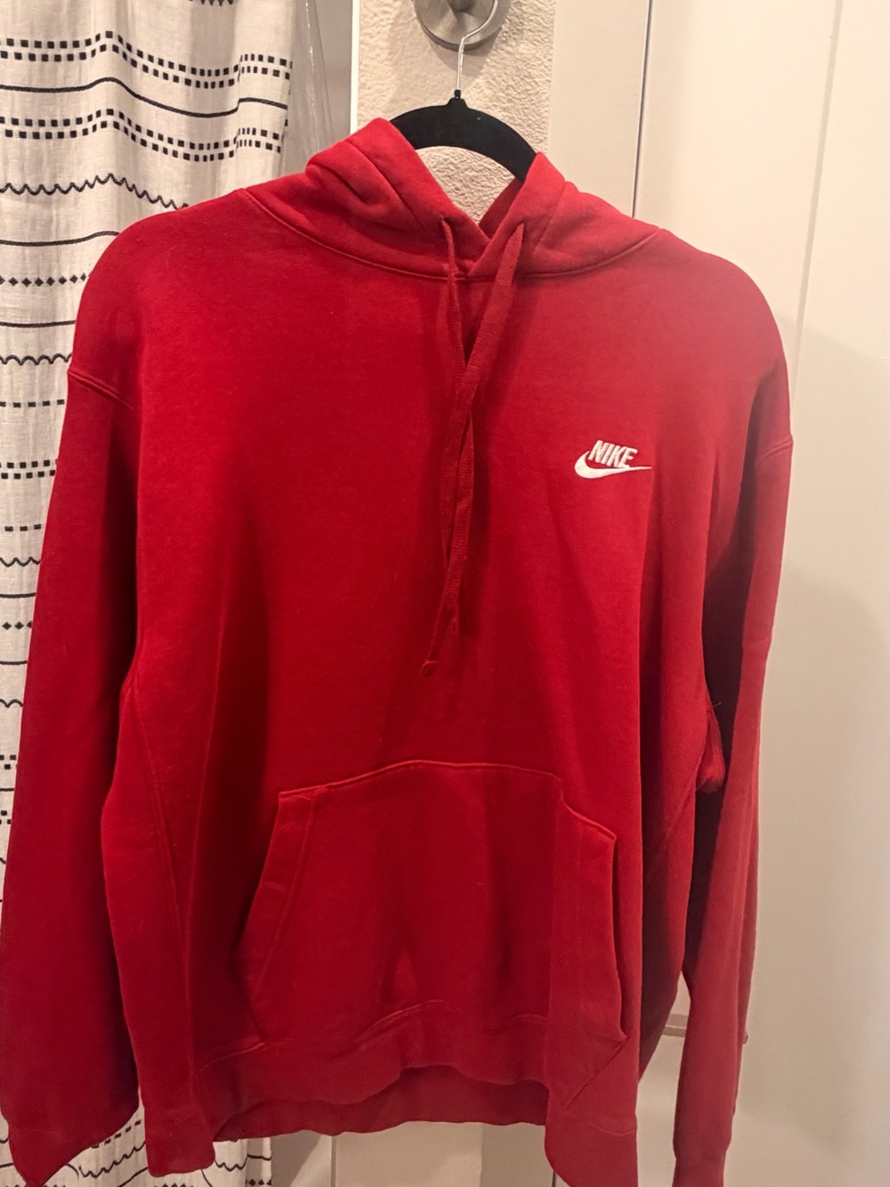 Nike Red Pullover Hoodie with White Swoosh